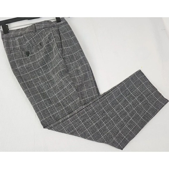 Banana Republic ~Women Size 10~ Gray Plaid Print "Avery" Ankle Pants Stretch. - Picture 11 of 12
